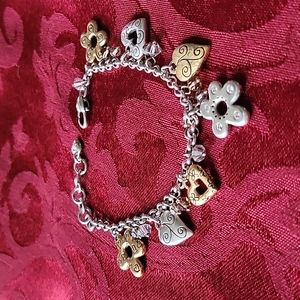 Brighton Two-tone Silver/Gold Heart Bracelet.